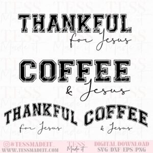 Coffee And Jesus SVG Varsity Font SVG But First Coffee Svg